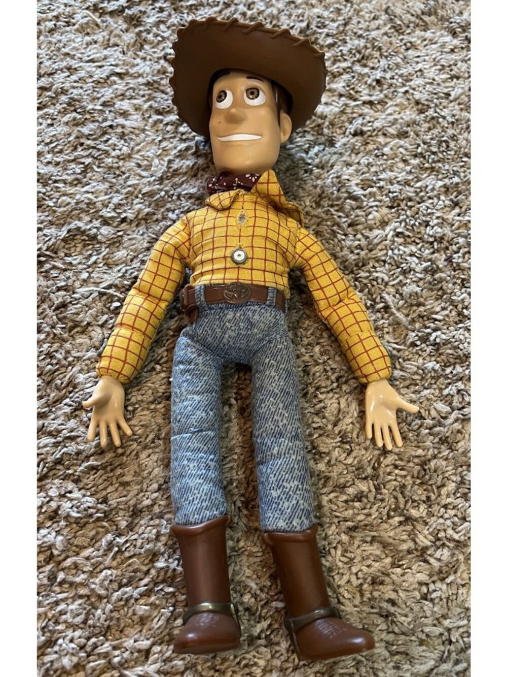 Thinkway Disney Toy Story Woody 11" Doll ~ Push Button Talking Woody With Hat